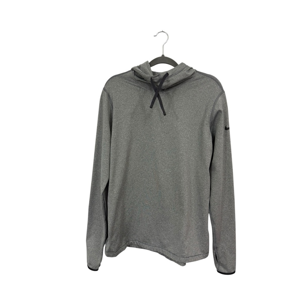 Nike Pro Dri Fit Women's XL Hooded Pullover Sweater Gray Thumbholes Long Sleeves